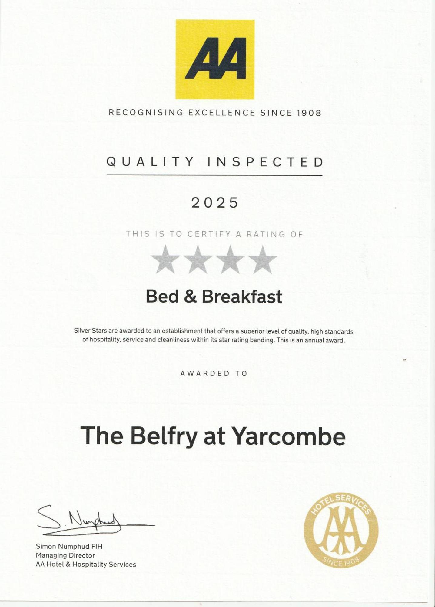 Bed and Breakfast The Belfry At Yarcombe Экстерьер фото